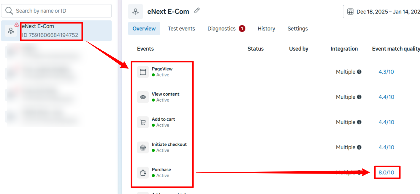 Browser vs server event comparison