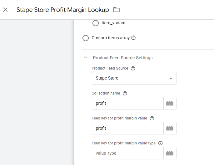 GTM Stape Store profit margin lookup