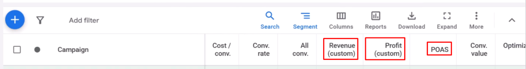 POAS in Google Ads